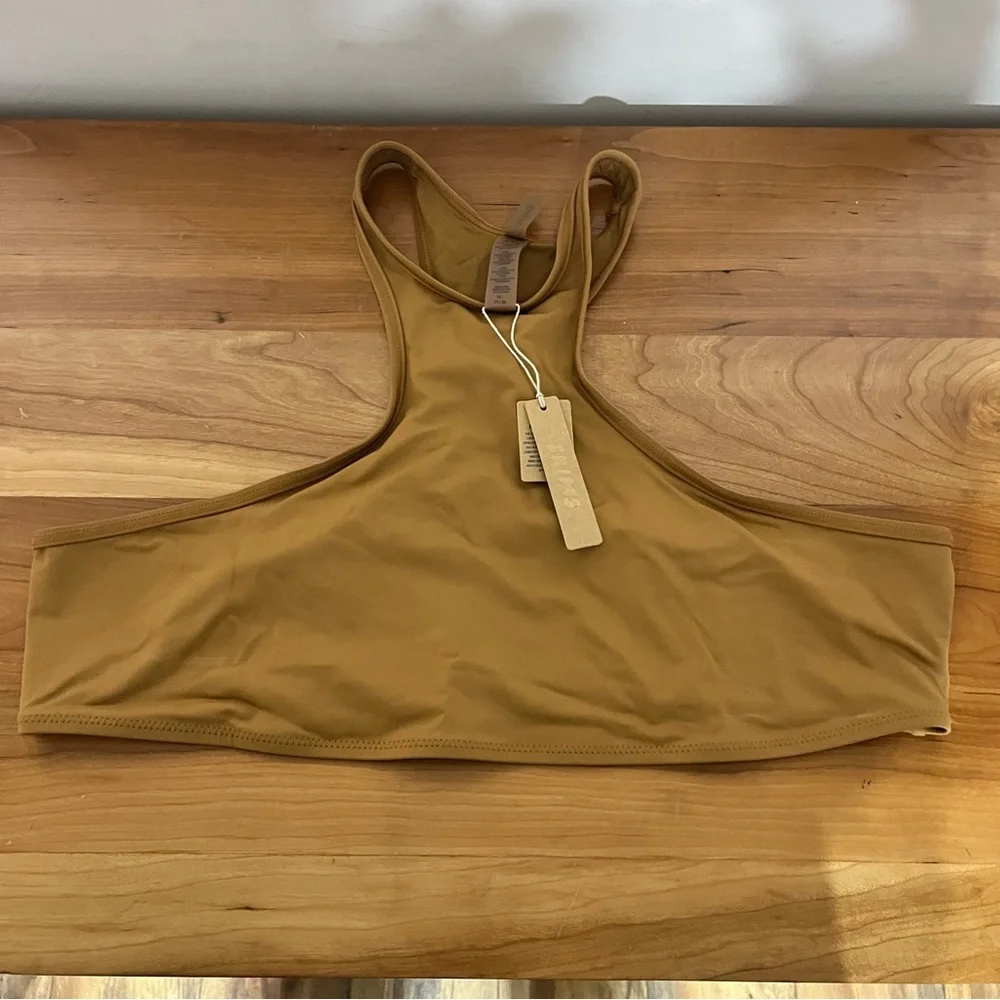 Skims High Neck Racerback Almond Recycled‎ Swim Top BT-HNK-2786 Womens 3XL NEW